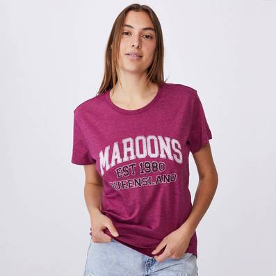 QLD Maroons Women’s Maroon QLD Tee